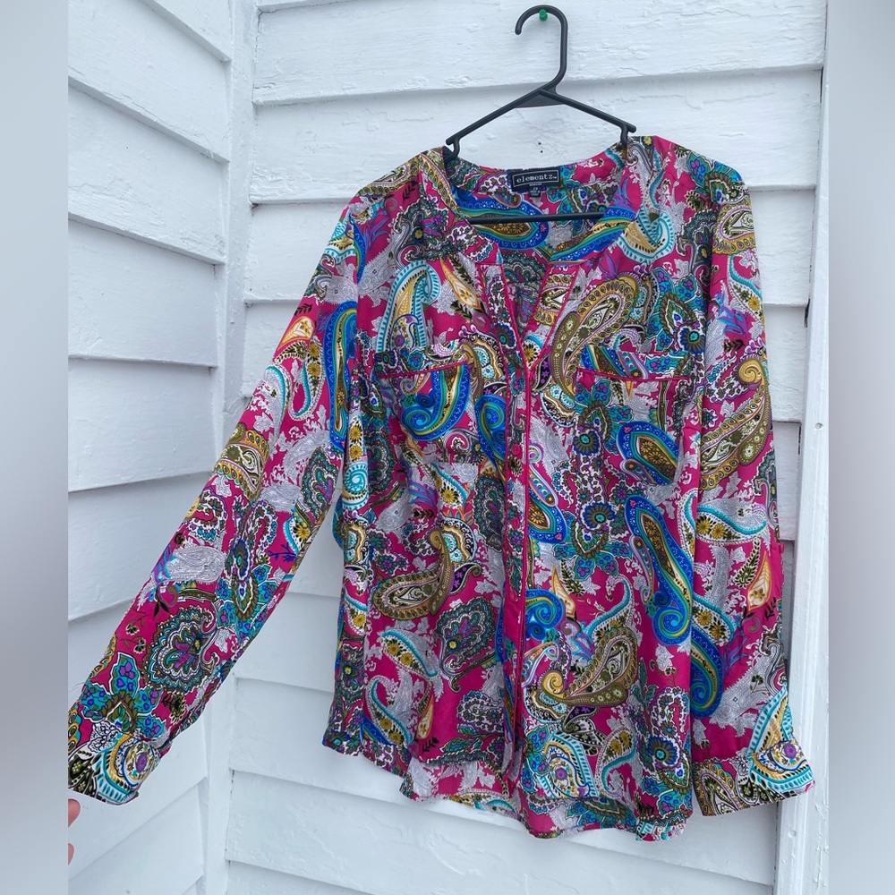 Elementz Vibrant Paisley Blouse ALL THESE COLORS!!! 🙀👀🌈